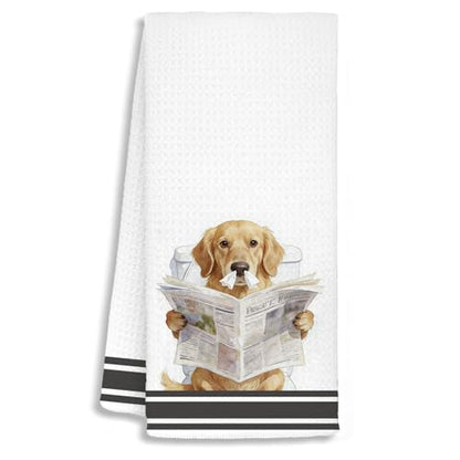 Funny Bathroom Hand Towels,Golden Retriever Bathroom Hand Towels | Golden Retriever Gifts for Women,Animals Dog Hand Towels for Bathroom Washroom Restroom, 16x24 Inch - color: Bathroom-3