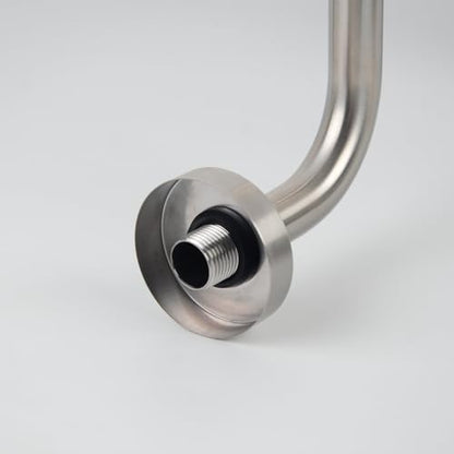 S shaped Shower Arm,13 Inch Stainless Steel Wall-Mounted High Rise Shower Head Extension Arm with Flange,Brushed Nickel,10Z2MK - color: Brushed Nickel, style: S Shaped