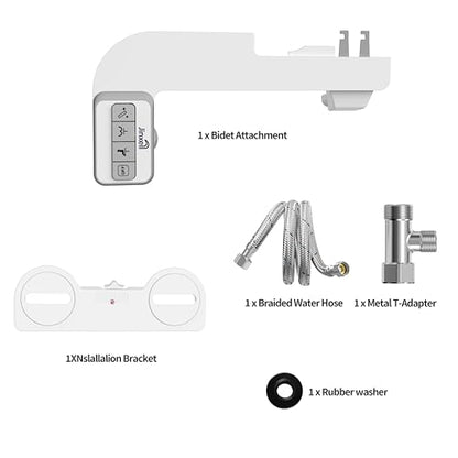 Bidet Attachment for Toilet Ultra-Slim Bidets for Existing Toilets, Non-Electric Bidet Toilet Seat Self-Cleaning Retractable Nozzles Badays for Toilets, Quick & Easy Installation Bedets