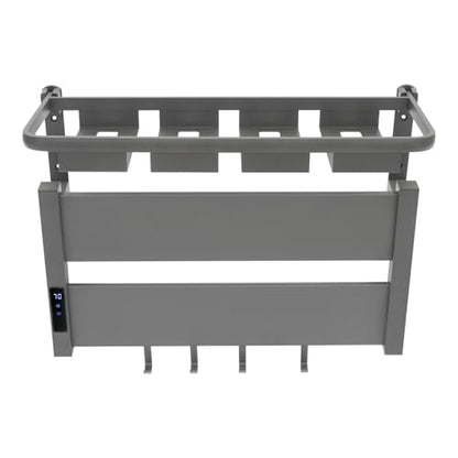 Towel Warmers for Bathroom, Wall Mounted Heated Towel Rack with Timer & Temperature Control, LED Touch Screen, Waterproof Aluminum Electric Towel Warmer Rack with Foldable Shelf (Grey)