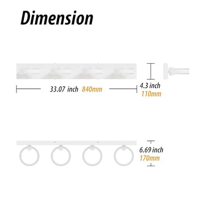 LED Bathroom Light Fixtures, 33inch White Vanity Lights, Modern 4 Light Acrylic Wall Sconces, 350° Rotatable Wall Lighting Fixture Over Mirror - color: White, size: 4 Lights