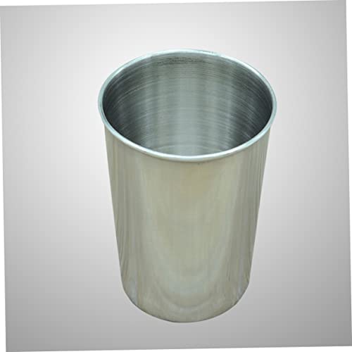 2pcs Stainless Steel Water Tumbler Cups Versatile Beverage and Toothbrush Holder Silver for Home Parties and Washrooms Easy to Clean Design - size: 6X6cm