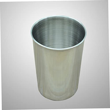 2pcs Stainless Steel Water Tumbler Cups Versatile Beverage and Toothbrush Holder Silver for Home Parties and Washrooms Easy to Clean Design - size: 6X6cm