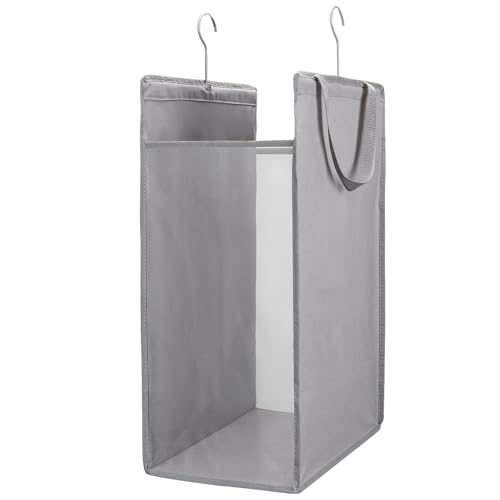 FENTEC 1 Pack Grey Hanging Laundry Hamper，Laundry Hamper Bag with Handles | Hanging Laundry Basket, Slim Laundry Hamper Bag, Portable Hanging Closet Hamper, Mesh Heavy Duty Hanging Laundry Bag - color: Grey, size: 1 Pack-one Section