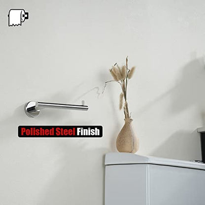 JQK Chrome Toilet Paper Holder, 5 Inch 304 Stainless Steel Thick 8mm Tissue Paper Dispenser for Bathroom, Hold Mega Rolls, Polished Chrome Wall Mount, TPH100-CH - color: Chrome, size: Bar