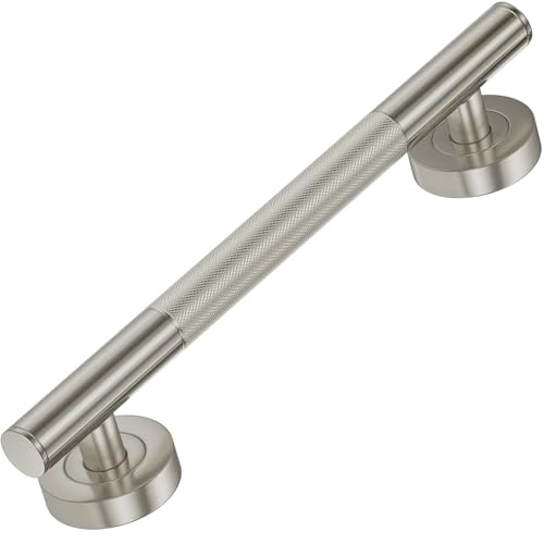 Lava Odoro Shower Grab Bars, 12" Stainless Steel Bathroom Safety Grab Bar, Upgrade Anti-Slip Knurling Shower Grab for Bathtub, Shower Handle for Elderly and Handicap, ADA Compliant, Brushed Nicke - color: Brushed Nickel, size: 12 Inch