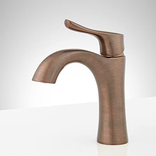 Signature Hardware 447940 Provincetown 1.2 GPM Single Hole Bathroom Faucet with Metal Lever Handle and Pop-Up Drain Assembly | Includes - Pop-Up Drain Assembly - Brushed Nickel