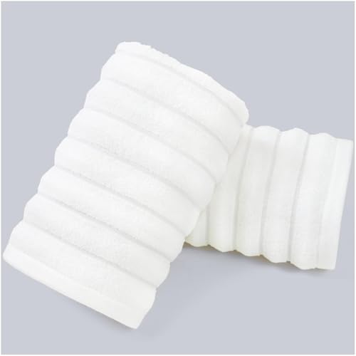 Jacquotha Luxurious 2-Pack Ribbed Striped Hand Towels (White) | Hotel & Spa Premium Cotton Face Towels 13” x 29”, Soft and Quick Drying 480 GSM - color: White