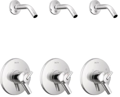 Delta Faucet T17259-LHD Trinsic 17 Series MultiChoice Shower Trim Less Showerhead (Showerhead Sold Separately), Chrome (Pack of 3) - size: (Pack of 3)