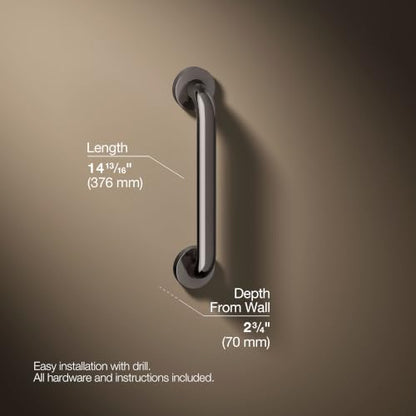Kohler K-14560-BS Contemporary 12 Inch Bathroom Grab Bar Brushed Stainless Steel - color: Brushed Stainless, size: 12 Inch