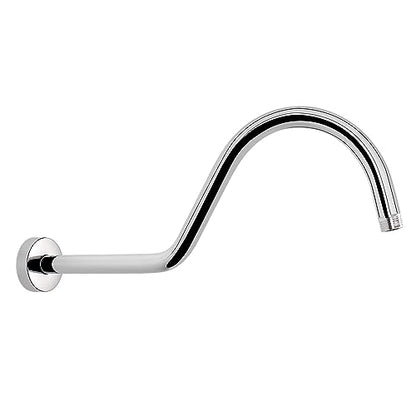 S Shaped Shower Arm, High Rise Shower Head Extension Pipe Standard 1/2" Connection with Flange, Awesome Shower Experience-Stainless Steel Bathroom Accessory(16 Inch J-S Shape, Chrome Finish) - color: Chrome Finish, style: 16" J Shape