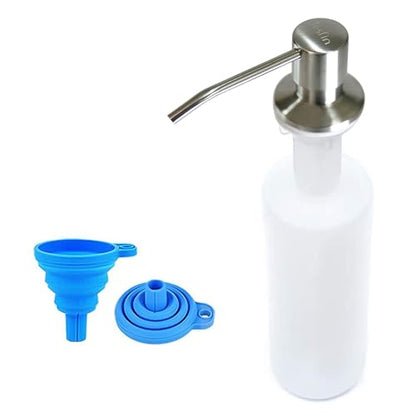 Soap Dispenser for Kitchen Sink (Brushed Nickel),Built in Design Sink Soap Dispenser, Refill from The Top, Stainless Steel Kitchen Soap Pump with 10 fl.oz Bottle (300ml) - color: Brushe Nickel, style: Antique