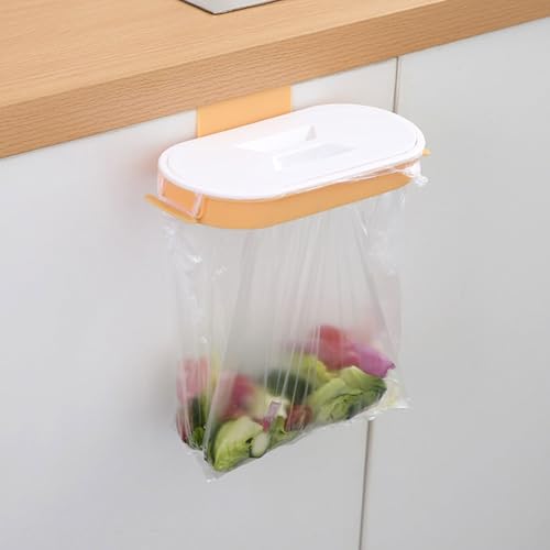 Removable Trash Bag Holder Hanging Holder Over The Cabinet Cupboard Home Kitchen Waste Bin Trash Rack Wall Mounted Waste Bin - color: A