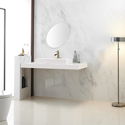 BWE Brass Gold Waterfall Sink Faucet for Modern & Traditional Bathroom | Wide Waterfall Spout, Ceramic Cartridge, Fits 1 or 3-Hole Sink, Single Handle, Hardware Kit Included, Not for Vessel Sink - color: Gold