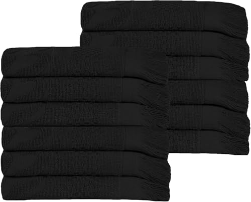 SUPERIOR Cotton Face Towel/Washcloth Set, Quick Dry, Small Facial Towels, Spa, Hotel, Guest, Home, Bathroom Basics, Plush Soft Absorbent, Luxury Quick Drying, Set of 12, Rolla Collection, Black - color: Black, size: Face Towel - 12 Pack