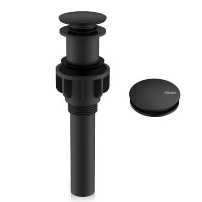 Pop Up Bathroom Sink Drain Without Overflow, Matte Black Pop Up Drain | Bathroom Vanity Sink Drain Assembly, Built-in Anti-Clogging Strainer, Plastic Pop Up Drain for Bathroom Vanity Vessel Sink - color: Matte Black, size: Big Pop up Cap (Without Overflow