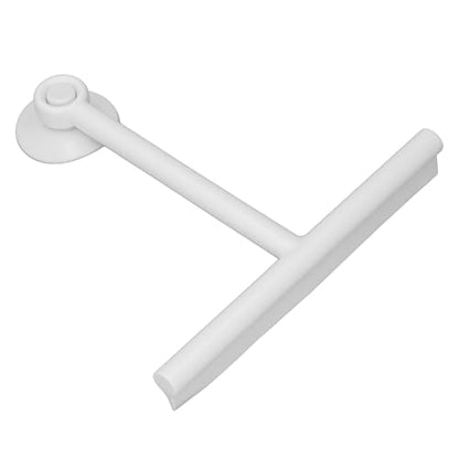 Shower Squeegee White Shower Squeegee with Suction Cup SqueegeeShower with Suction Cup Premium Soft Silicone Multi Purpose Reusable Window for Glass Bathro (White) - color: White