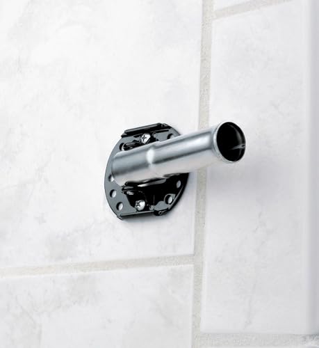 Moen Brushed Nickel 5-Foot Curved Fixed Mount Shower Curtain Rod with Pivoting Flanges, CSR2165BN - color: Brushed Nickel