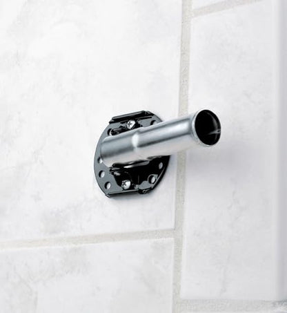Moen Brushed Nickel 5-Foot Curved Fixed Mount Shower Curtain Rod with Pivoting Flanges, CSR2165BN - color: Brushed Nickel