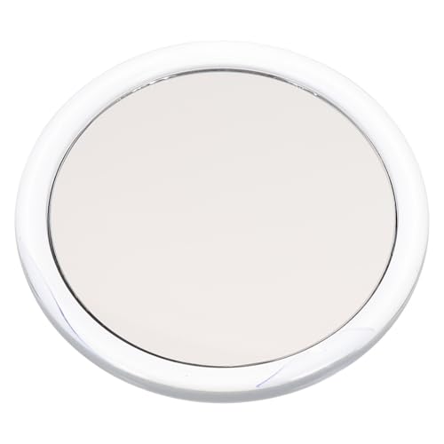 YARNOW 20x Magnifying Mirror with Suction Cup for Bathroom Use Plastic and Glass Makeup Mirror with Magnifying Design and White Frame for Skincare and Travel