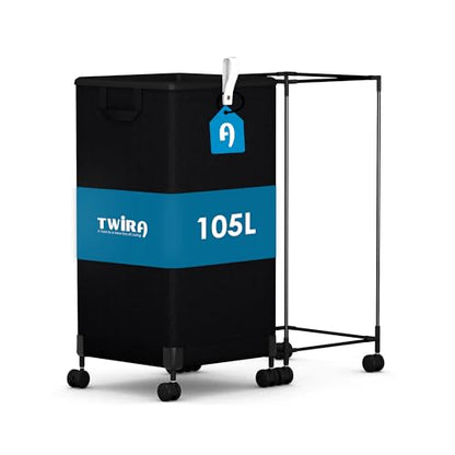 Laundry Basket With Wheels 105L, Large Rolling Laundry Hamper With Removable Bag, Metal Frame Collapsible Dirty Clothes Bin, Cloth Organizer Hampers Pull Handle For Bathroom, Dorm, Bedroom Black - color: Black - 1 Pack