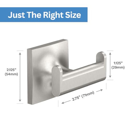 Gatco 5595 Waterline Single Robe Hook, Wall Mounted Hook for Bathroom Towels & Robes, Satin Nickel - color: Waterline Satin Nickel