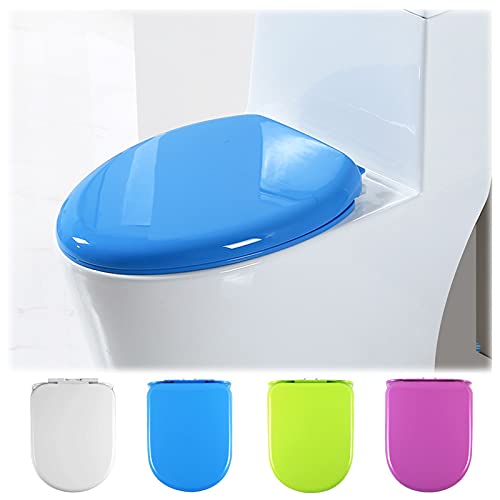 White Quick Release Toilet Seat with Easy Clean Polypropylene Material in Green, Purple, Blue, Sky Blue - One Size - color: Sky Blue