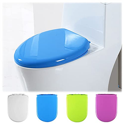 White Quick Release Toilet Seat with Easy Clean Polypropylene Material in Green, Purple, Blue, Sky Blue - One Size - color: Sky Blue