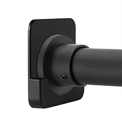 Black Shower Curtain Rod Holder for Wall Mount | Adhesive Shower Tension Rod Retainer for Tile | No Drilling | Stick On | 2 Pack, (Shower Curtain Rod Not Included) - color: Black