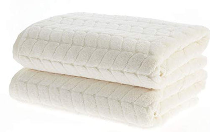 BAGNO MILANO Turkish Cotton Bath Towels, Hand Towels - Soft Plush Jacquard Collection - Highly Absorbent Towel Set (Cream, 6 pcs Towel Set) - color: Cream, size: 6 pcs Towel Set