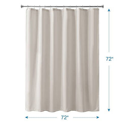 Khaki Shower Curtain Liner, Khaki Fabric Shower Liner, 2-in-1 Bathroom Shower Curtain and Liner, 12 Grommet Holes, Water Proof, Machine Washable, Hotel Quality, 72 x 72 Inches - color: Khaki, size: 72"W x 72"L (Pack of 1)