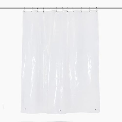 DKNY Clear Shower Curtain Liner 70 x 72 Polyethylene with Black Grommets - color: Clear/Black Grommets
