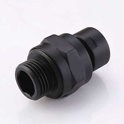 KES Shower Head Swivel Ball Joint Shower Connector Adapter Brass Adjustable | Shower Arm Extension Universal Component Matt Black, PSB101-BK - color: Matte Black