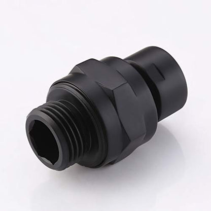 KES Shower Head Swivel Ball Joint Shower Connector Adapter Brass Adjustable | Shower Arm Extension Universal Component Matt Black, PSB101-BK - color: Matte Black