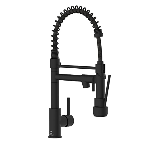Kitchen Faucet, Black Kitchen Sink Faucets with Pull Down Sprayer, Single Handle Stainless Steel Faucets for Kitchen Sinks, Dual Function Spray Head, Farmhouse Kitchen Faucets,KF-B-8001 - color: A.Matte Black, style: 2.Faucet