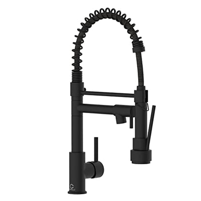 Kitchen Faucet, Black Kitchen Sink Faucets with Pull Down Sprayer, Single Handle Stainless Steel Faucets for Kitchen Sinks, Dual Function Spray Head, Farmhouse Kitchen Faucets,KF-B-8001 - color: A.Matte Black, style: 2.Faucet