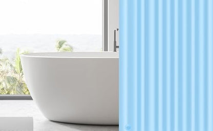 EHZNZIE Light Blue Shower Curtain Liner 72x72, PEVA Waterproof Bath Curtain, No Chemical Smell, 3 Weighted Magnets, Durable with Rustproof Metal Grommets - color: Light Blue, size: 72"W x 72"L (Pack of 1)