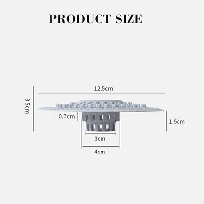 Silicone Bathtub Drain Hair Catcher – 3PCS Shower Drain Protector for 1.48" to 1.76" Regular Drains – Easy-to-Clean and Reusable Grey - color: Round-grey