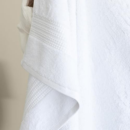 100% Turkish Cotton Towel Set of 6 - Soft, Plush & Super Absorbent - Premium Set with 2 Bath Towels, 2 Hand Towels, and 2 Washcloths - Made in Turkey (White, 6-Piece Towel Set) - color: White