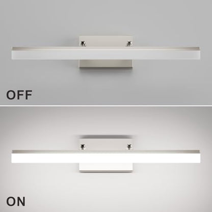 Aipsun 24 inch Modern Brushed Nickel Vanity Light Adjustable Bathroom Light Fixtures Over Mirror Rotatable Vanity Lighting 5500K - color: Brushed Nickel, size: 23.6 in