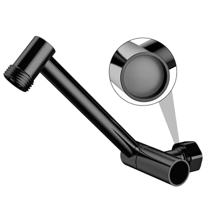 5"Adjustable Shower Extension Arm with Push-Button Lock Easy Install Black | Solid Brass One-Hand Adjust height High pressure resistance, long-term durability for All Rain & Handheld Showerheads - color: Matte Black, size: 5 Inches