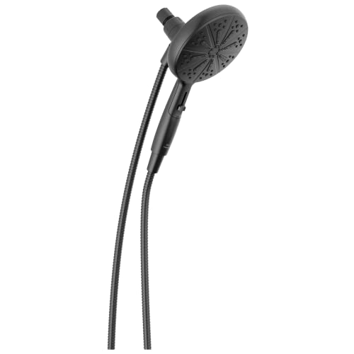 Delta Faucet 6-Spray SureDock Magnetic Shower Head with Handheld Spray, Black Shower Head with Hose, Showerheads & Handheld Showers, Handheld Shower Heads, Hand Shower, Matte Black 75613-BL - color: Matte Black