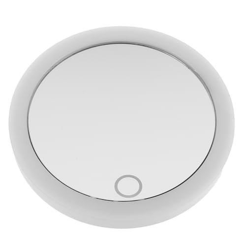 Didiseaon Magnifying LED Makeup Mirror with 3 Suction Cups 4-inch Rechargeable Lighted Vanity Mirror 10x Magnification for Travel Bathroom Desk Use