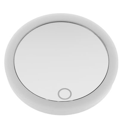 Rechargeable LED Makeup Mirror with Lights 10x Magnification 4-inch Portable Vanity Mirror with Triple Suction Cups for Travel and Bathroom Use