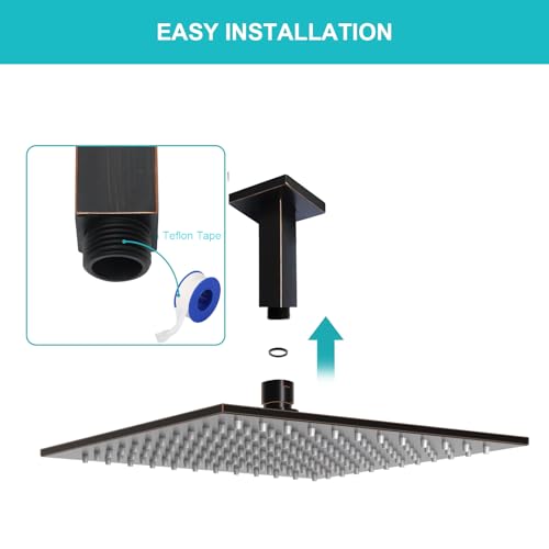 Enga Brass 3 Inch Ceiling Mount Shower Arm with Flange, Oil Rubbed Bronze - color: Oil Rubbed Bronze, style: 3 Inch
