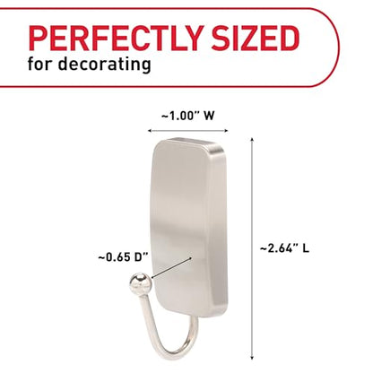 Command Small Bath Hook, Holds up to 1 lb, 1 Satin Nickel Shower Hook with 2 Water Resistant Strips, Damage-Free Bathroom Organization - color: Satin Nickel, size: 1 Pack