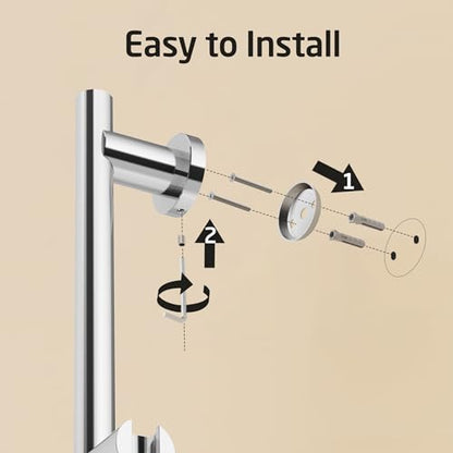 KES Adjustable Shower Head with Slide Bar, Handheld Shower Head Holder 5 Function with Extra Long Hose System Set, Wall Mount 18/8 Stainless Steel Polished Finish, F204-PS-C1 - color: Polished Silver