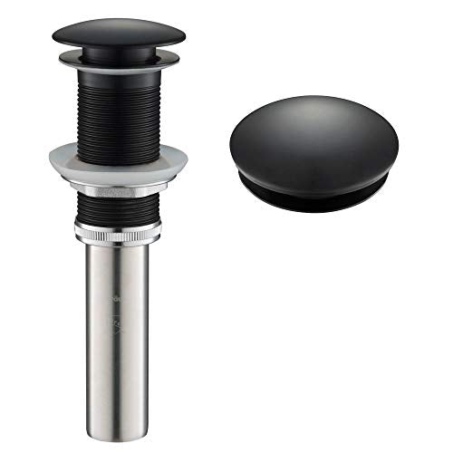 KRAUS Pop-Up Drain in Matte Black, PU-10MB - color: Matte Black, size: 8 5/8 Inch
