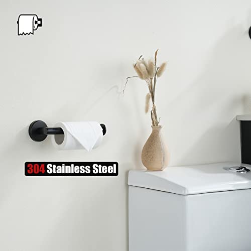JQK Black Toilet Paper Holder, 5 Inch 304 Stainless Steel Thick 0.8mm Tissue Paper Dispenser, Matte Black Wall Mount, 2 Pack, TPH120-PB-P2 - color: Black, size: Knob(2 Pack)
