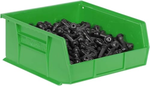 Akro-Mils 30235 AkroBins Plastic Storage Bins, 11"x11"x5", Green, 6-Pack | Space-Saving Stackable Bins for Garage, Pantry, Craft Organization - color: Green